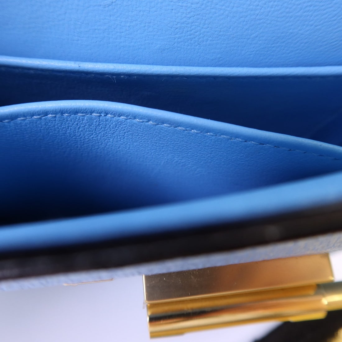 Hermes GHW Verrou Mini Bleu Azteque - 18