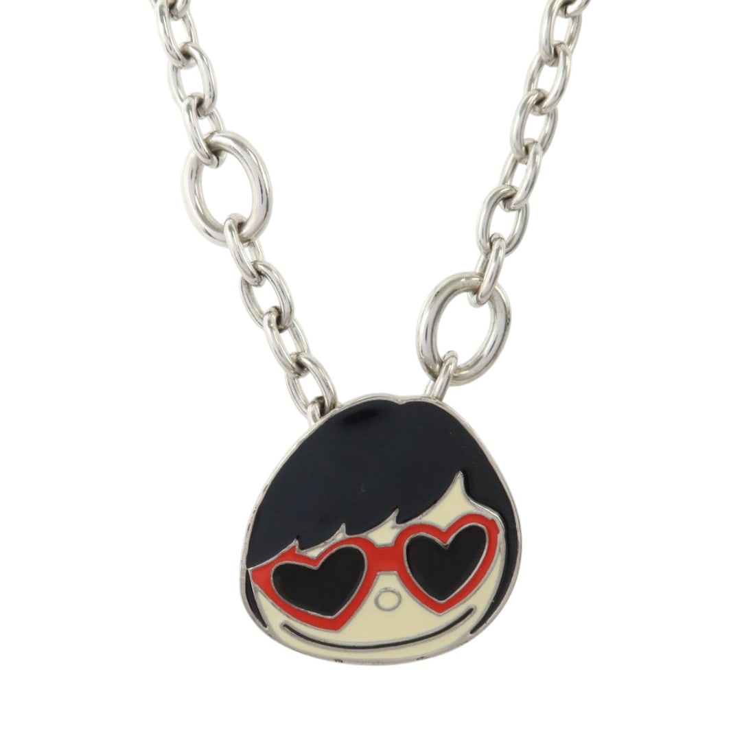 Marc Jacobs Enamel Necklace Metal: Color: Black / Red / Silver/White; Material: enamel, Metal; Neck: 50cm; Motif: 30mm x 31mm.