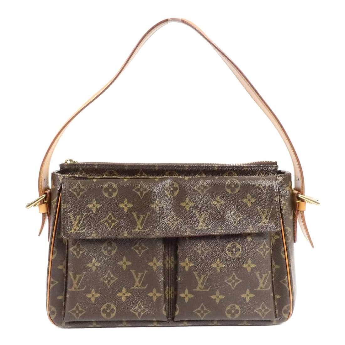 Louis Vuitton LV GHW Viva Cite GM: LV GHW Viva Cite GM shoulder bag in brown Monogram PVC coated canvas. Size: W31 x H21 x D10 cm. Shoulder 55-65 cm.