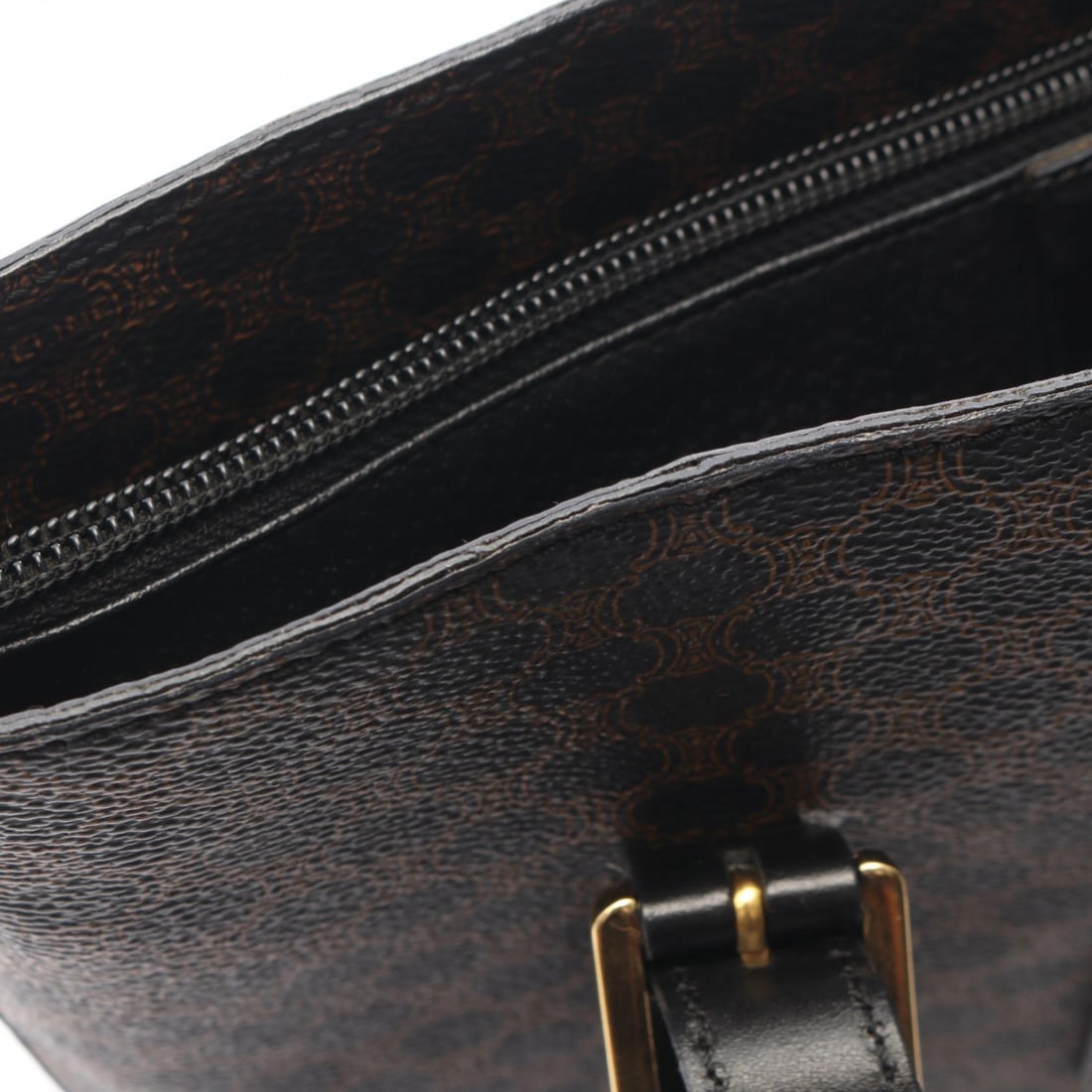 Celine Macadam Tote Black Brown - 5