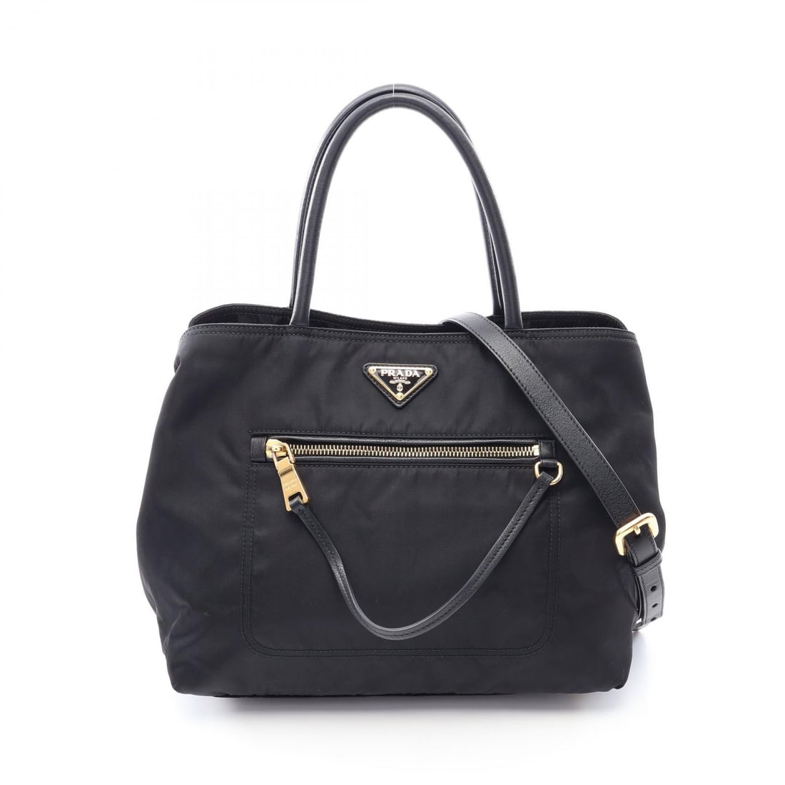 Prada Triangle Logo Handbag Black (1 of 8)