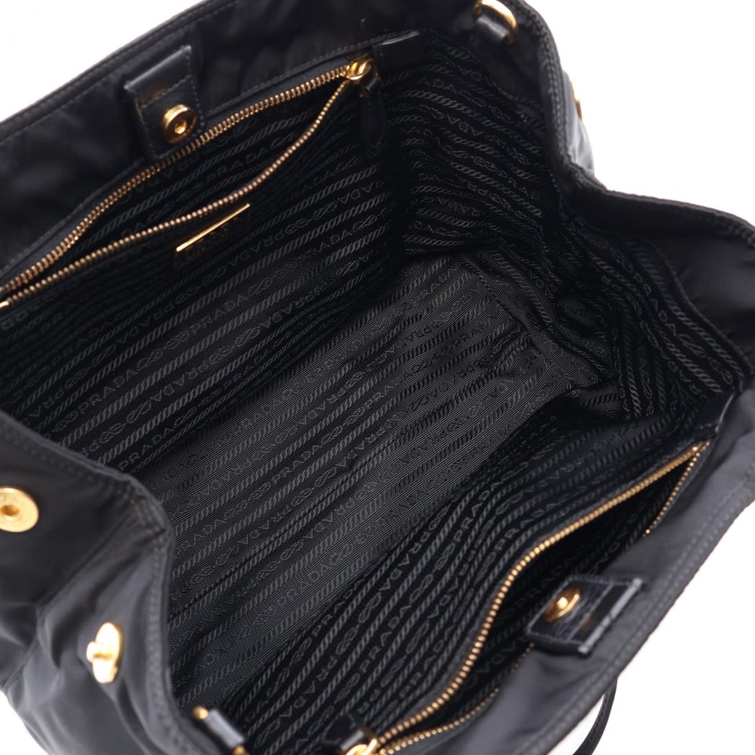 Prada Triangle Logo Handbag Black - 3