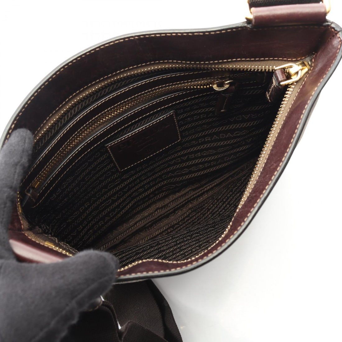 Prada Canvas Crossbody Brown - 3