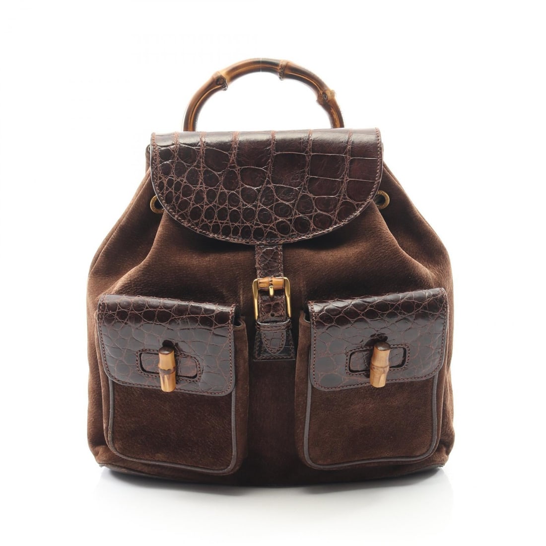Gucci Bamboo Suede Backpack Brown - 14