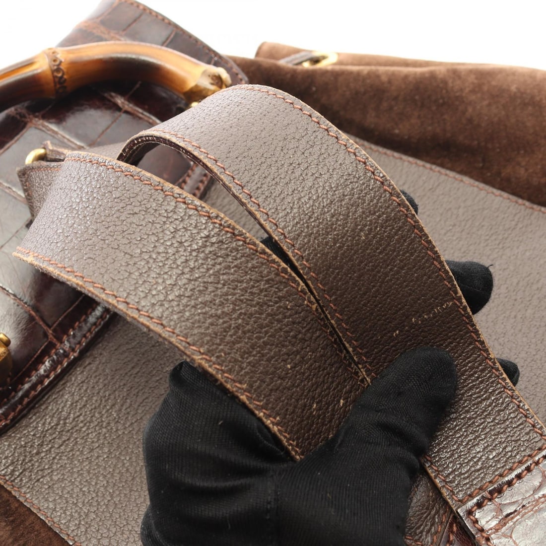 Gucci Bamboo Suede Backpack Brown - 4