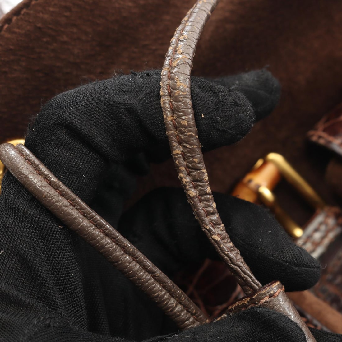 Gucci Bamboo Suede Backpack Brown - 6