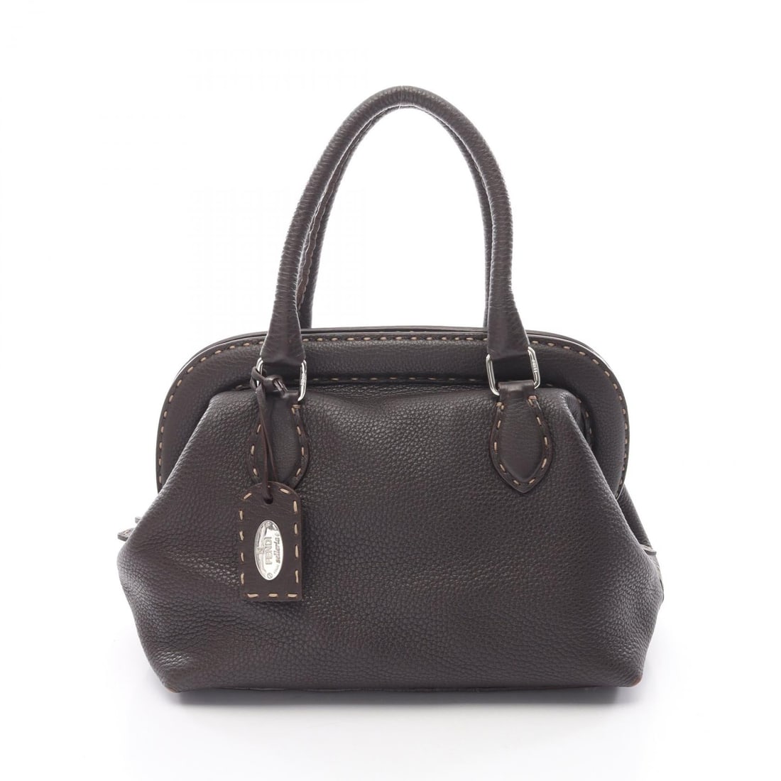 Fendi Selleria Handbag Brown: Brown Selleria handbag in leather. No accessories. 27.5 x 21 x 17 cm. Handle 42 cm.