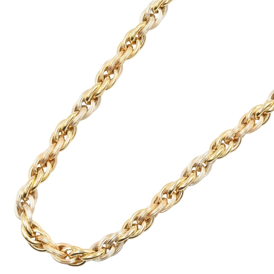 UNOAERRE Necklace K18YG K18PG: Gold necklace in K18 yellow gold and K18 rose gold. Neck size 42.5cm, weight 29.4g.