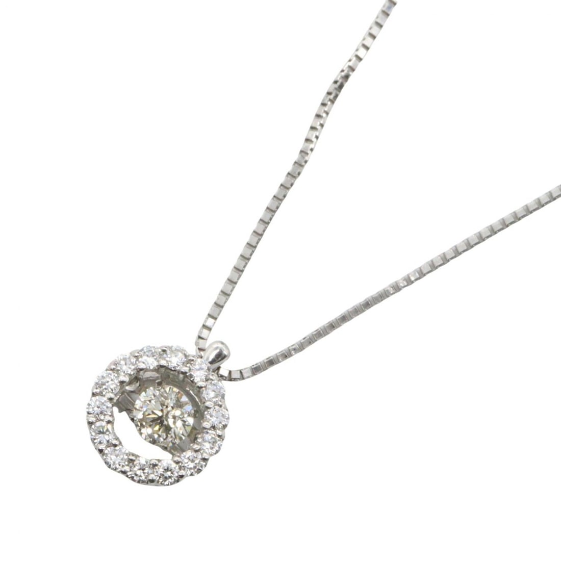 Pt900 Pt850 Diamond Necklace 45cm (1 of 6)
