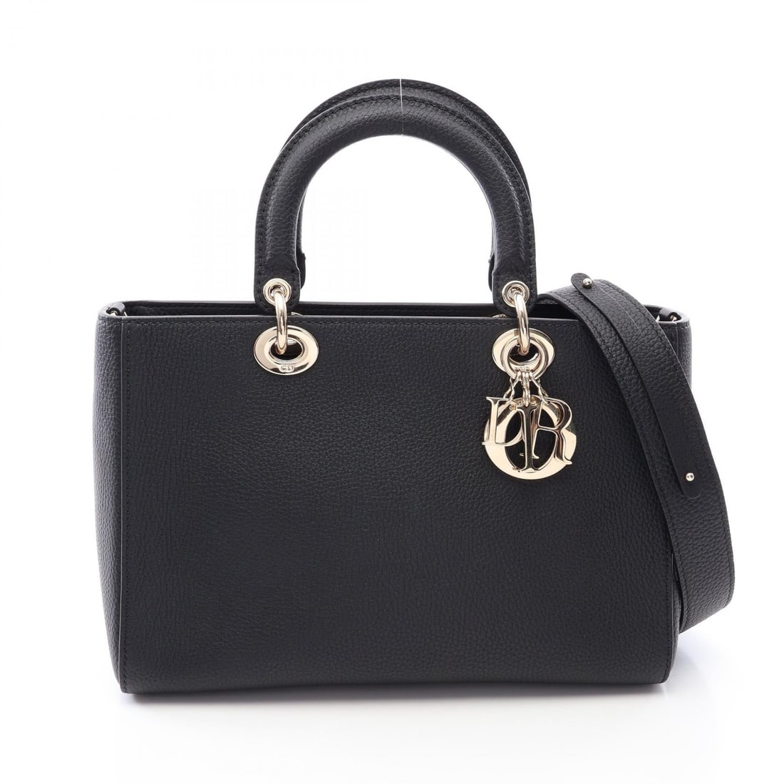 Dior Lady D-Sire 2Way Black: Black Lady D-Sire My ABCDior 2WAY handbag in leather. Includes shoulder strap. 30 x 21 x 12 cm. Handle 33 cm. Shoulder 111 cm.