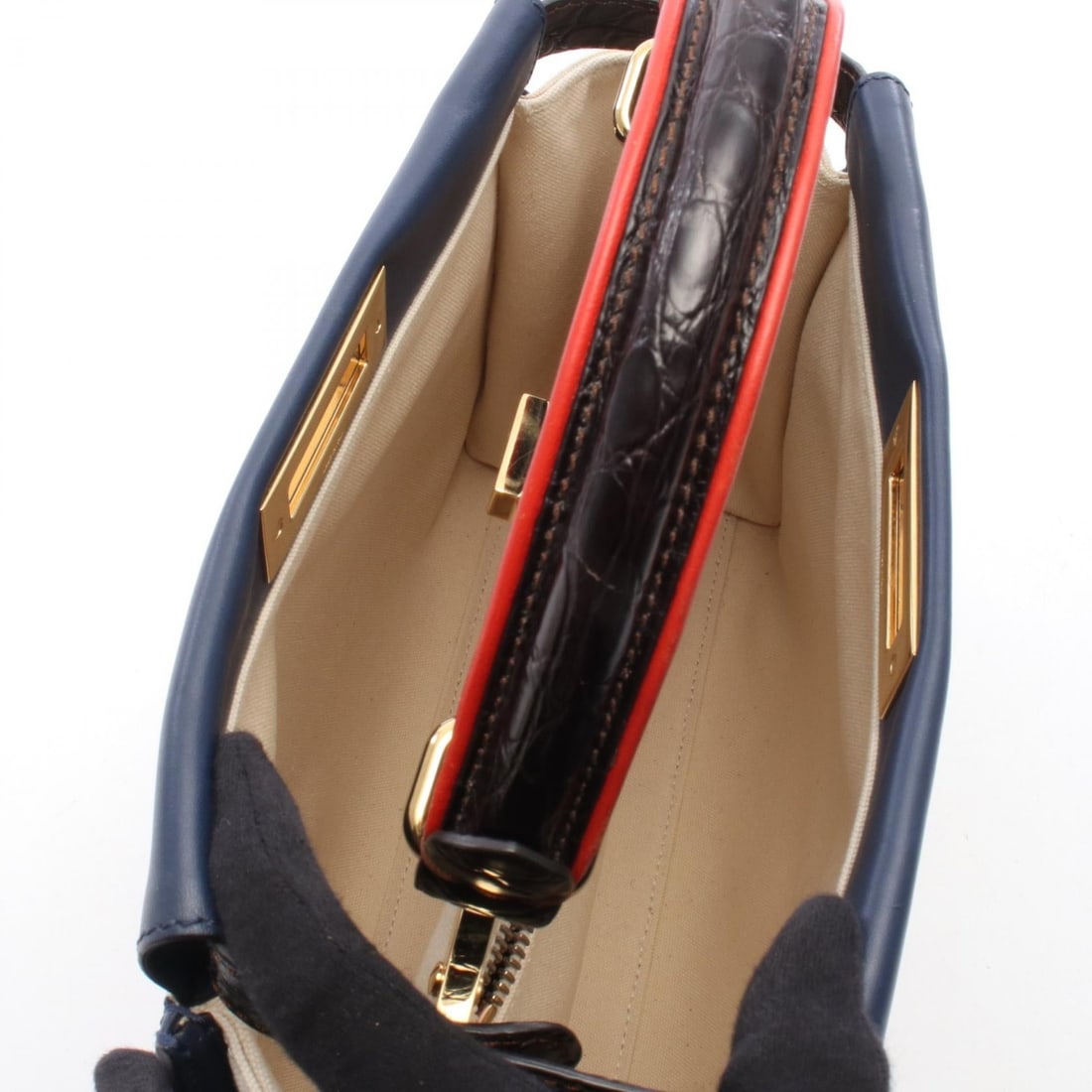 Fendi Peekaboo Regular Beige Multi - 3