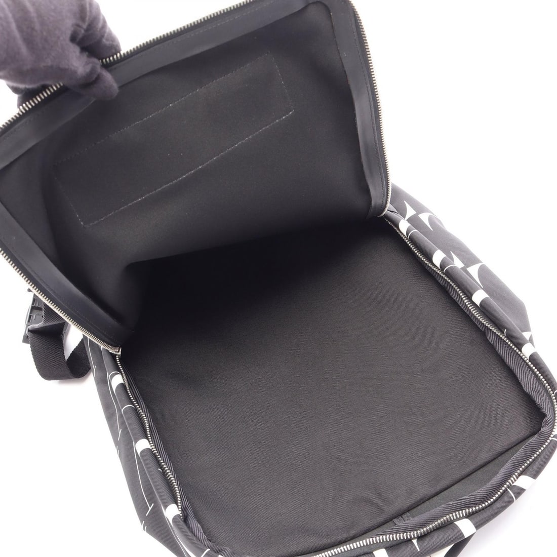 Valentino Logo Backpack Black White - 4