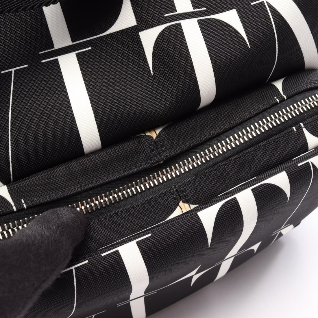 Valentino Logo Backpack Black White - 8