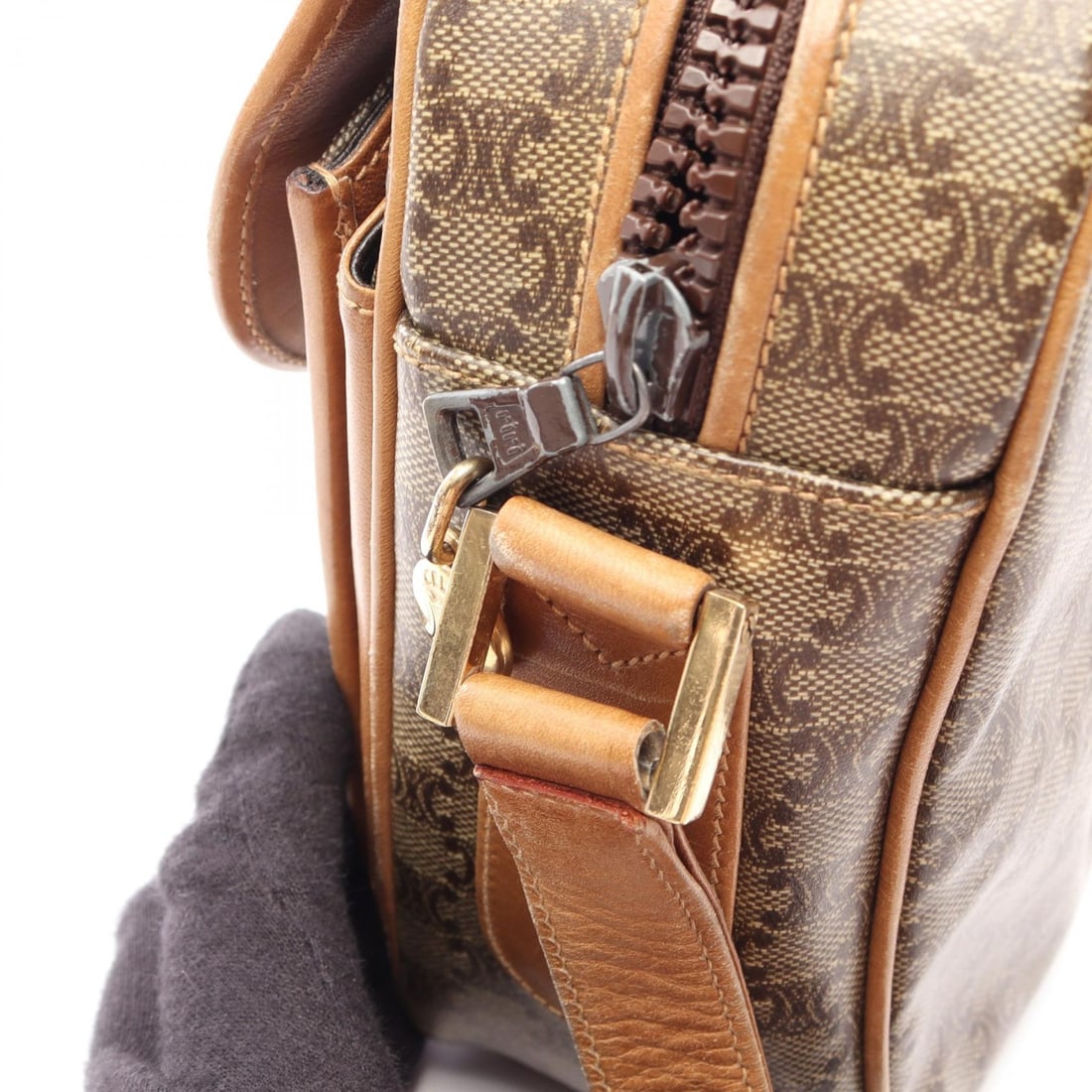 Celine Triomphe Shoulder Bag Brown - 7