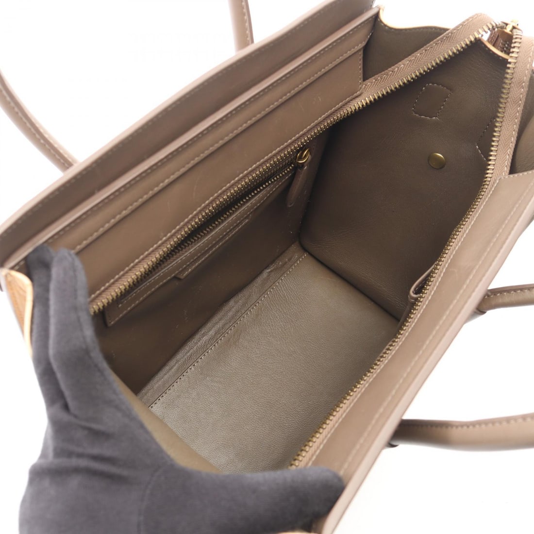 Celine Luggage Micro Beige Gray - 3