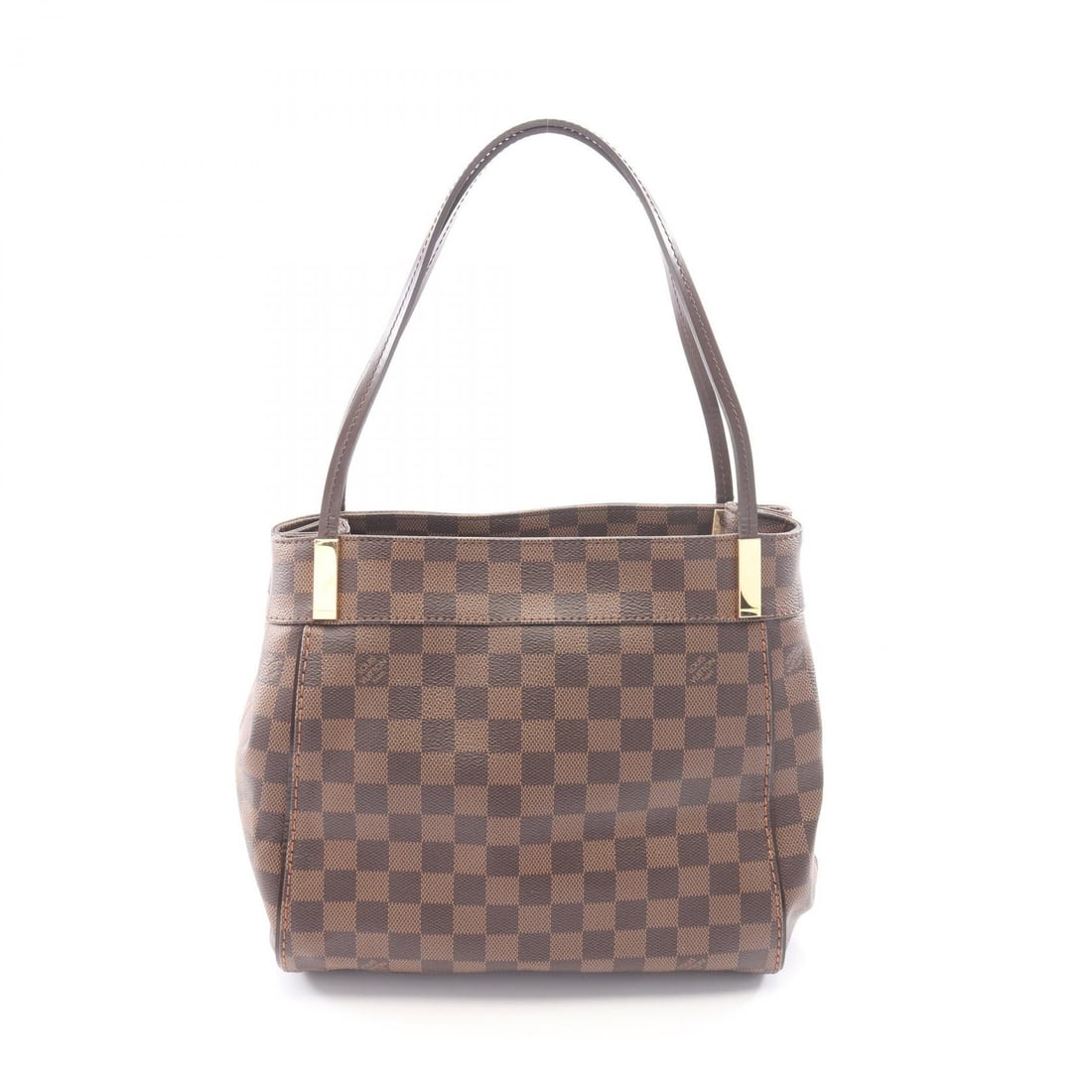 LV Marlybone PM Damier: Ebene brown Marlybone PM shoulder handbag in Damier PVC coated canvas and leather. Model N41215. No accessories. 27 x 25 x 13 cm. Shoulder 50 cm.