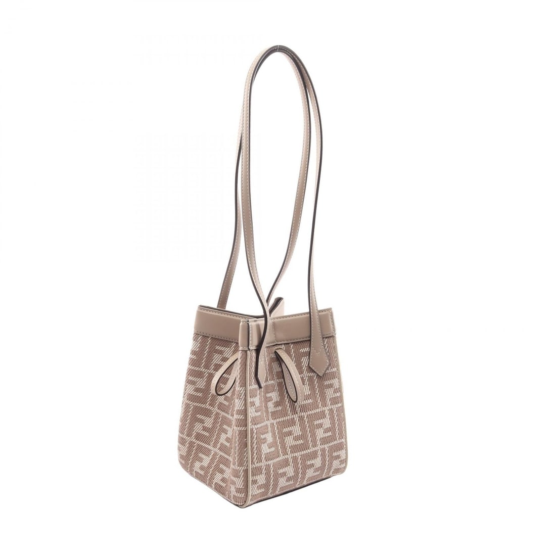 Fendi Origami Mini Beige: Beige ORIGAMI MINI shoulder bag in canvas and leather. Model 8BS083AUPXF1SNP. Includes storage bag. 15 x 19 x 14 cm. Shoulder 68 cm.
