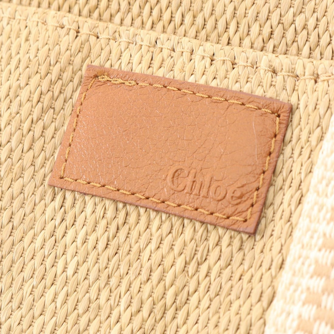 Chloé Beach Line Raffia Tote Beige - 6