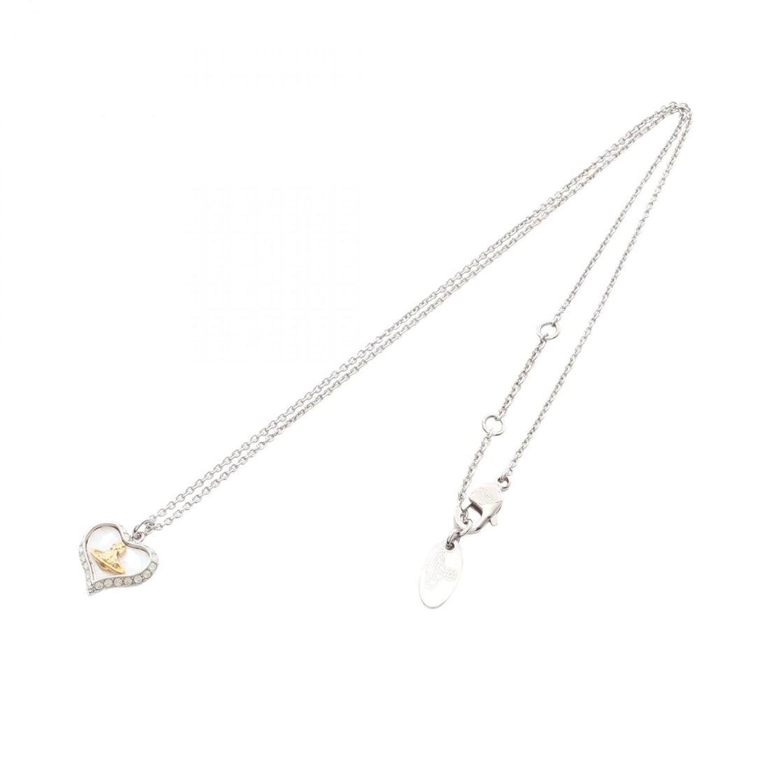 VW Petra Necklace Silver Shell Rhinestone - 3