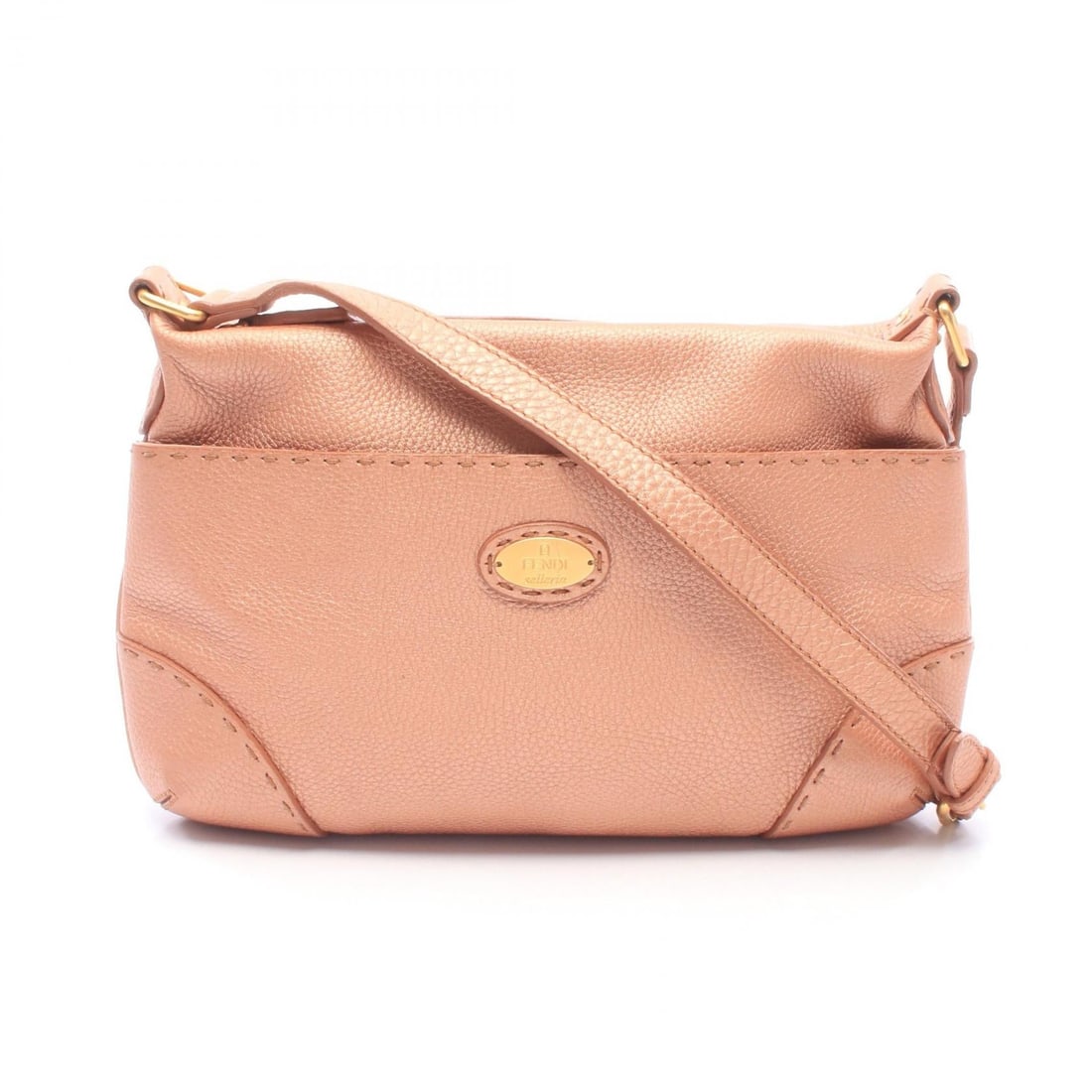 Fendi Selleria Crossbody Pink: Pink Selleria crossbody shoulder bag in leather. No accessories. 29 x 21 x 6 cm. Shoulder 106-123 cm.