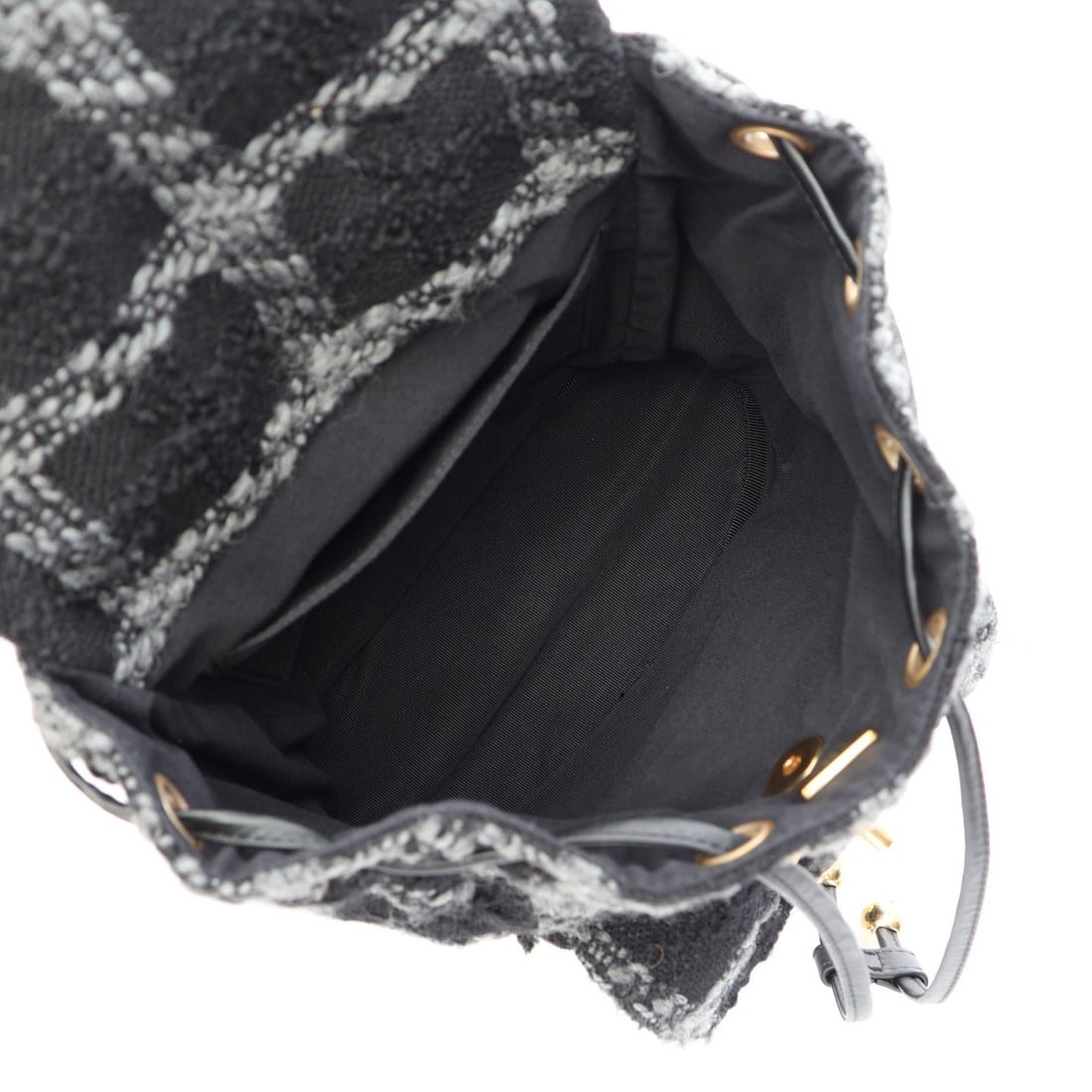 Chanel Coco Mark Wool Black Gray - 3
