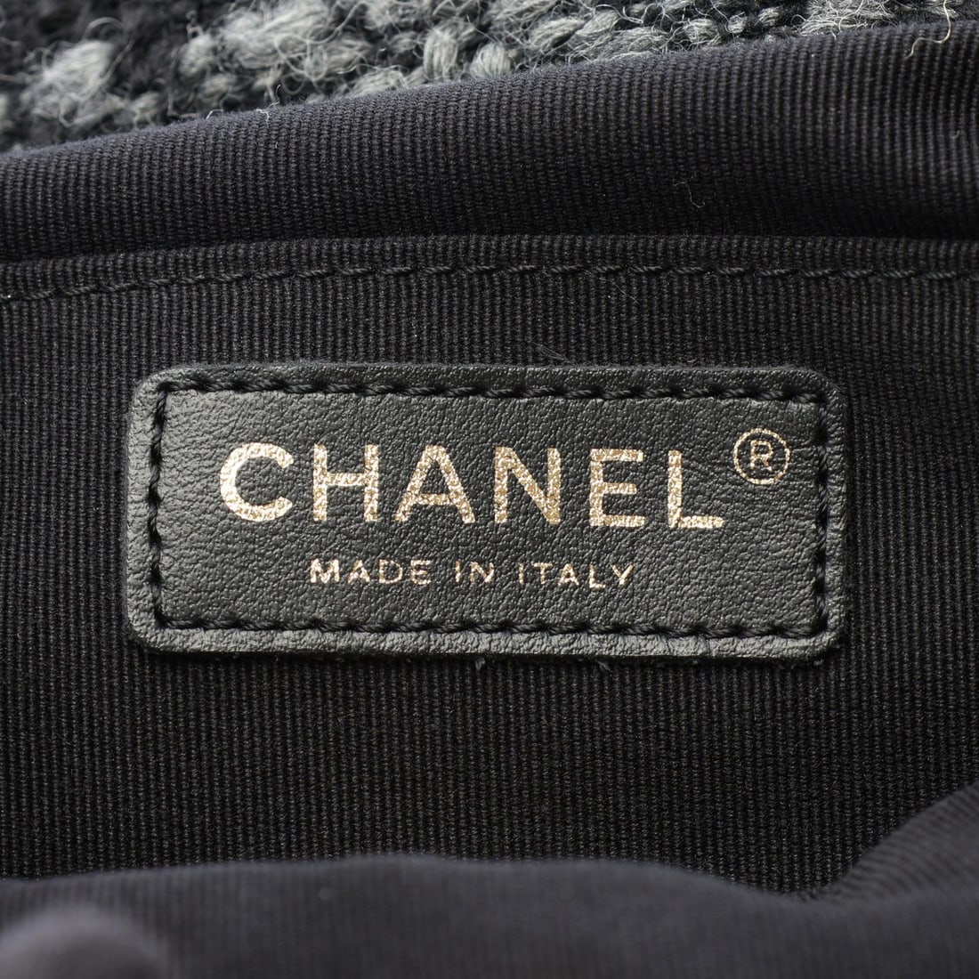 Chanel Coco Mark Wool Black Gray - 4