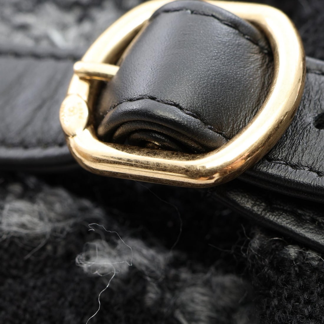 Chanel Coco Mark Wool Black Gray - 6
