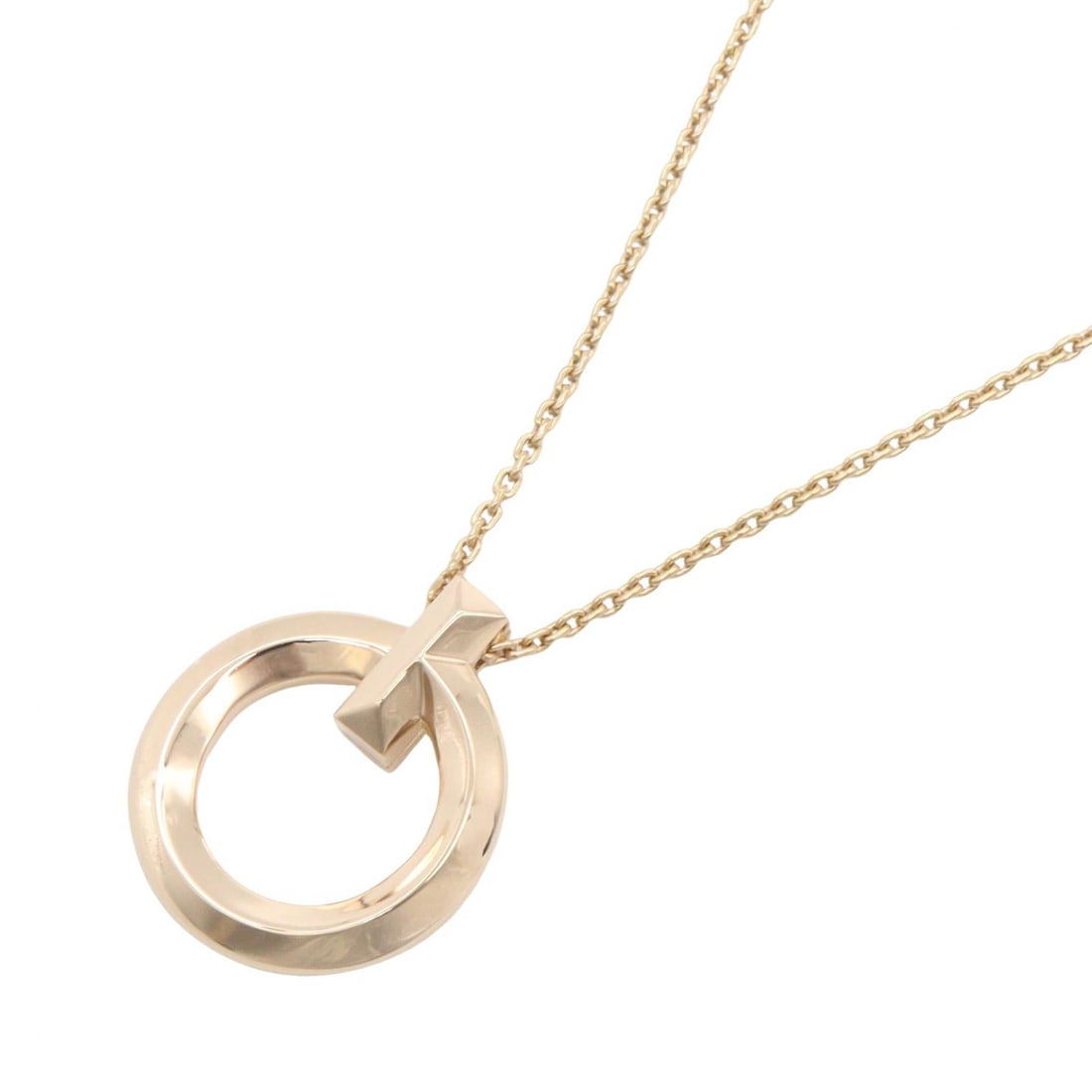 Tiffany TT One Circle Pendant K18PG: Color: Gold. Material: K18PG (Rose Gold). Accessories: Case. Model: 70875764. Neck size: 40.5/45.5 cm. Motif: 21 x 25 mm. Weight: 12.2 g.