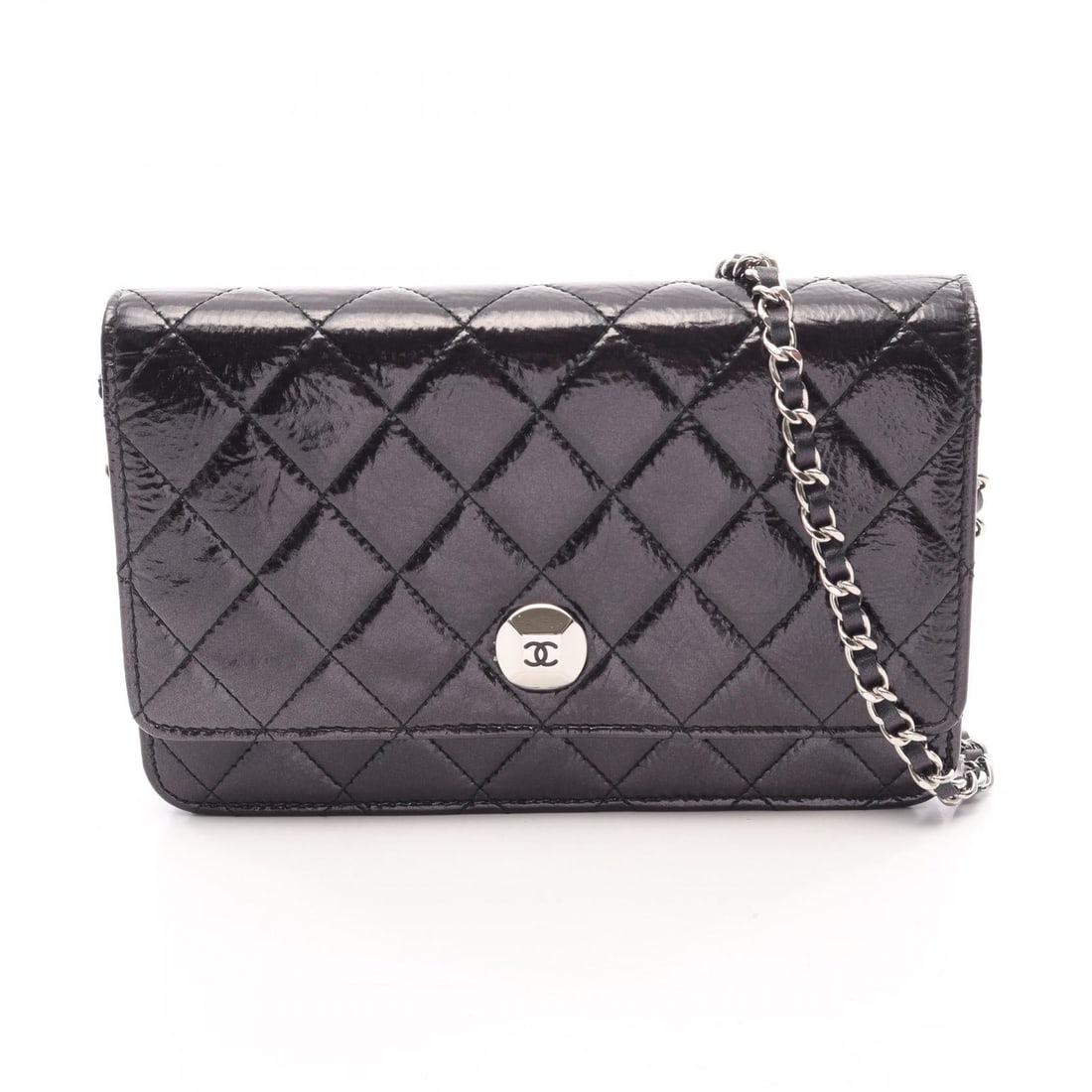 Chanel Matelasse Chain Black SHW: Black Matelasse chain shoulder crossbody bag in leather with SHW. No accessories. 19 x 12 x 3 cm. Shoulder 127 cm.