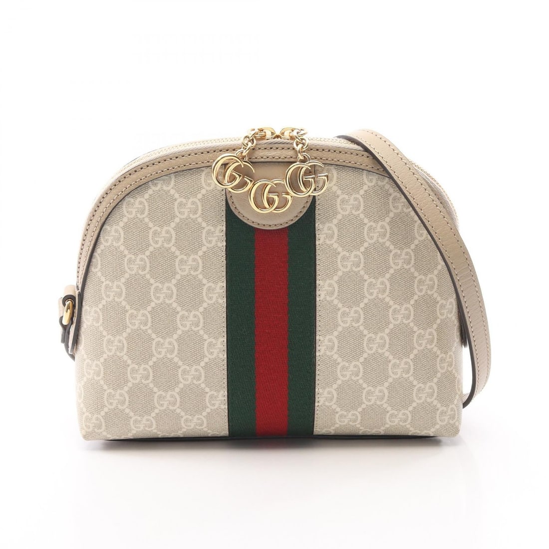 Gucci Ophidia GG Supreme Beige: Beige Ophidia GG Supreme shoulder crossbody bag in PVC coated canvas and leather. Model 499621. No accessories. 23 x 18 x 8 cm. Shoulder 106-126 cm.