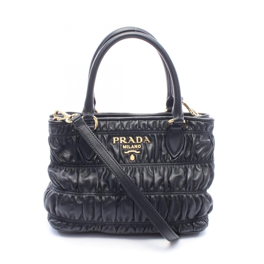 Prada GHW Leather Handbag Black (1 of 5)