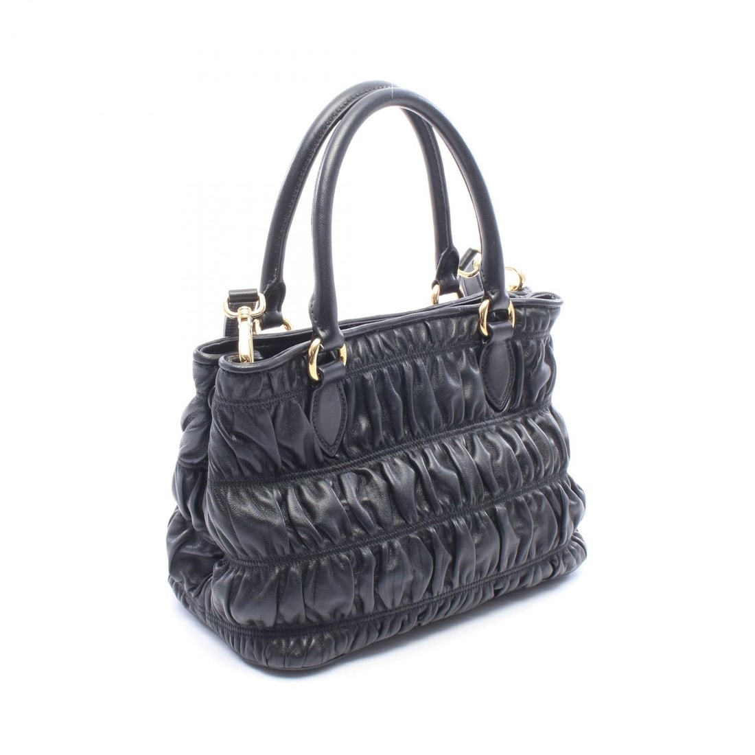 Prada GHW Leather Handbag Black - 2