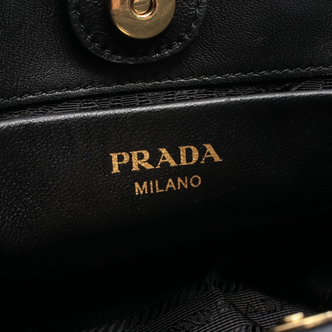 Prada GHW Leather Handbag Black - 4
