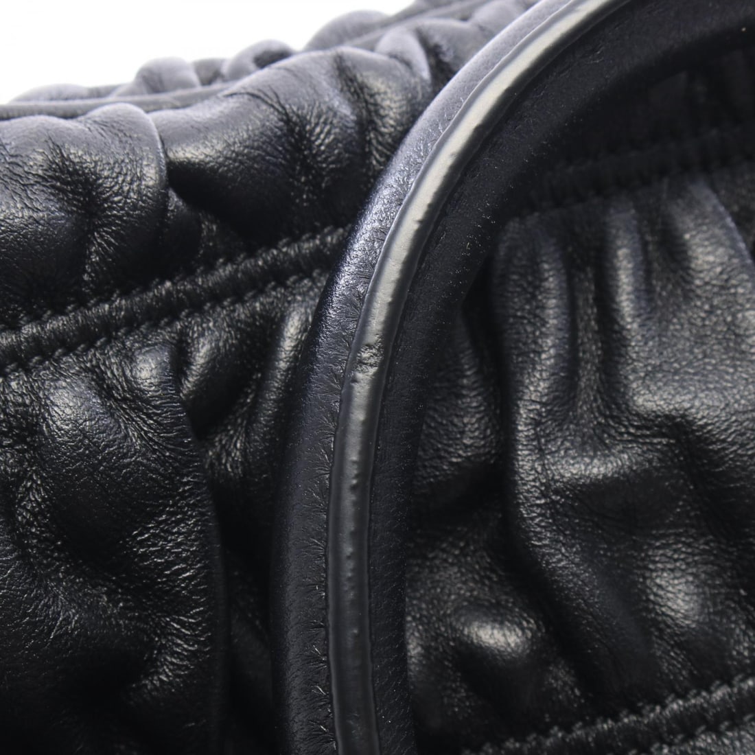 Prada GHW Leather Handbag Black - 5