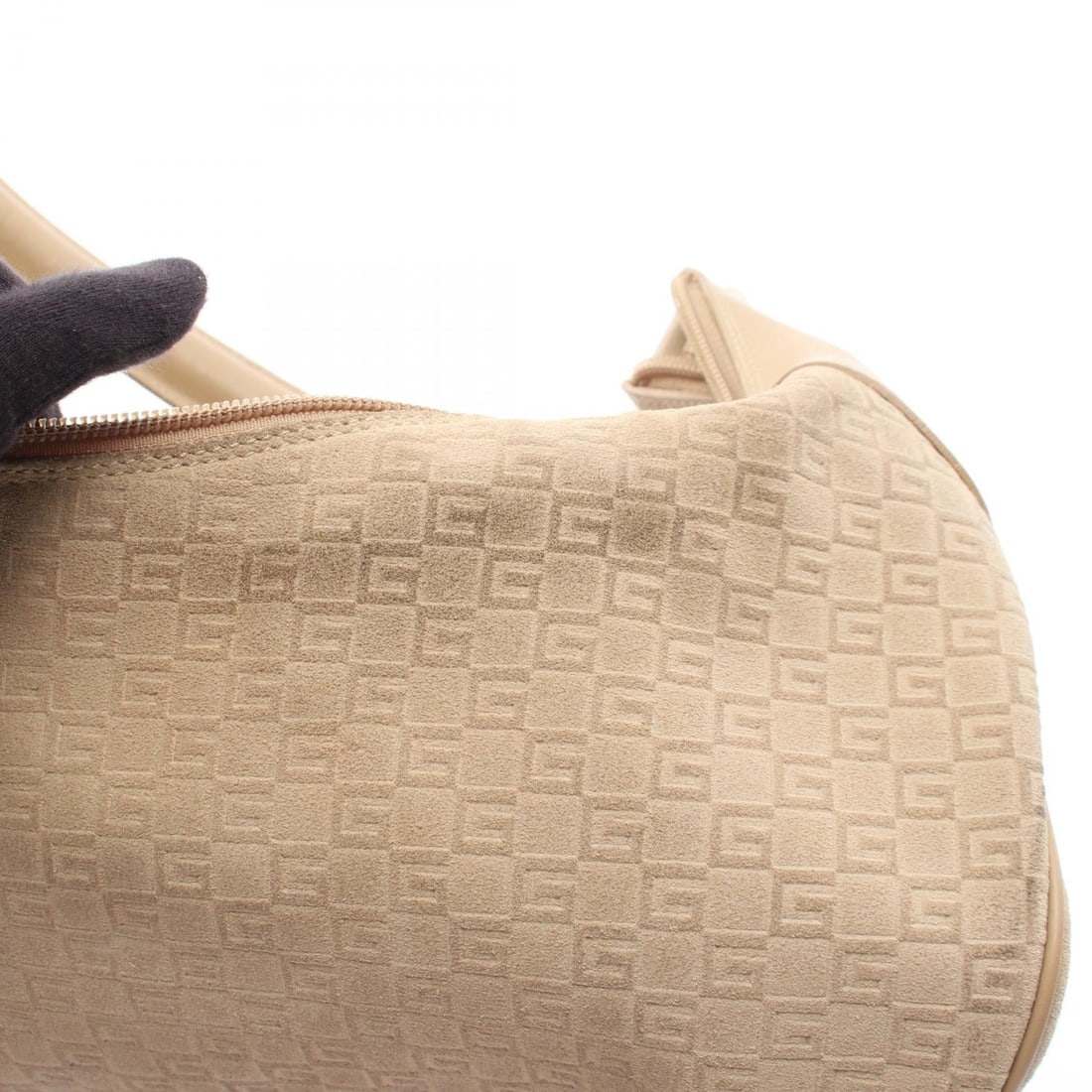 Gucci G Pattern Suede Shoulder Beige - 10