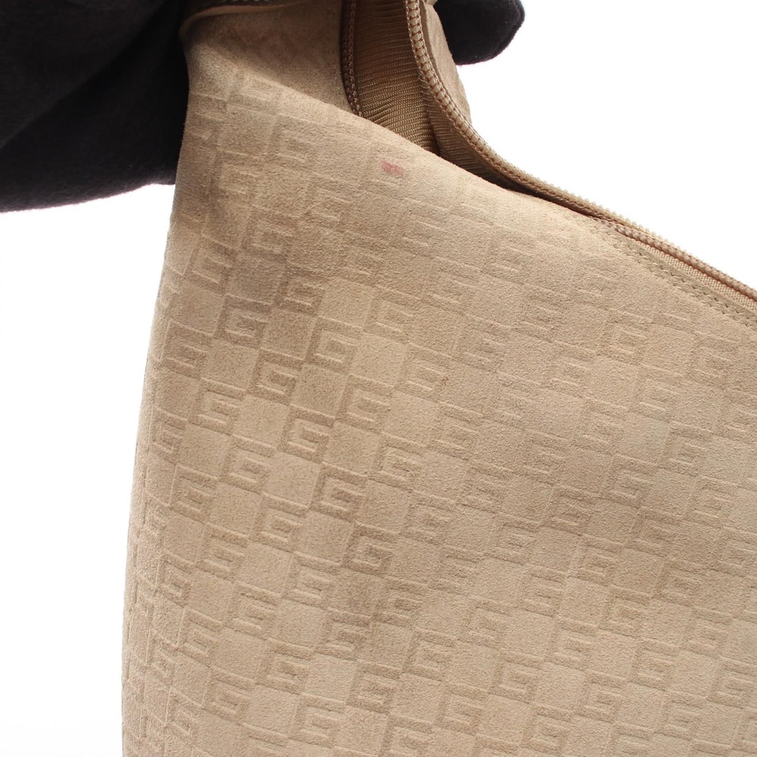 Gucci G Pattern Suede Shoulder Beige - 8