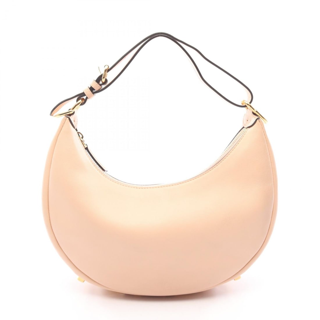 Fendi Crescent Logo Pink: Pink Crescent-shaped Logo handbag in leather. Model 8BR798. No accessories. 28 x 16.5 x 9 cm. Handle 23-31 cm.
