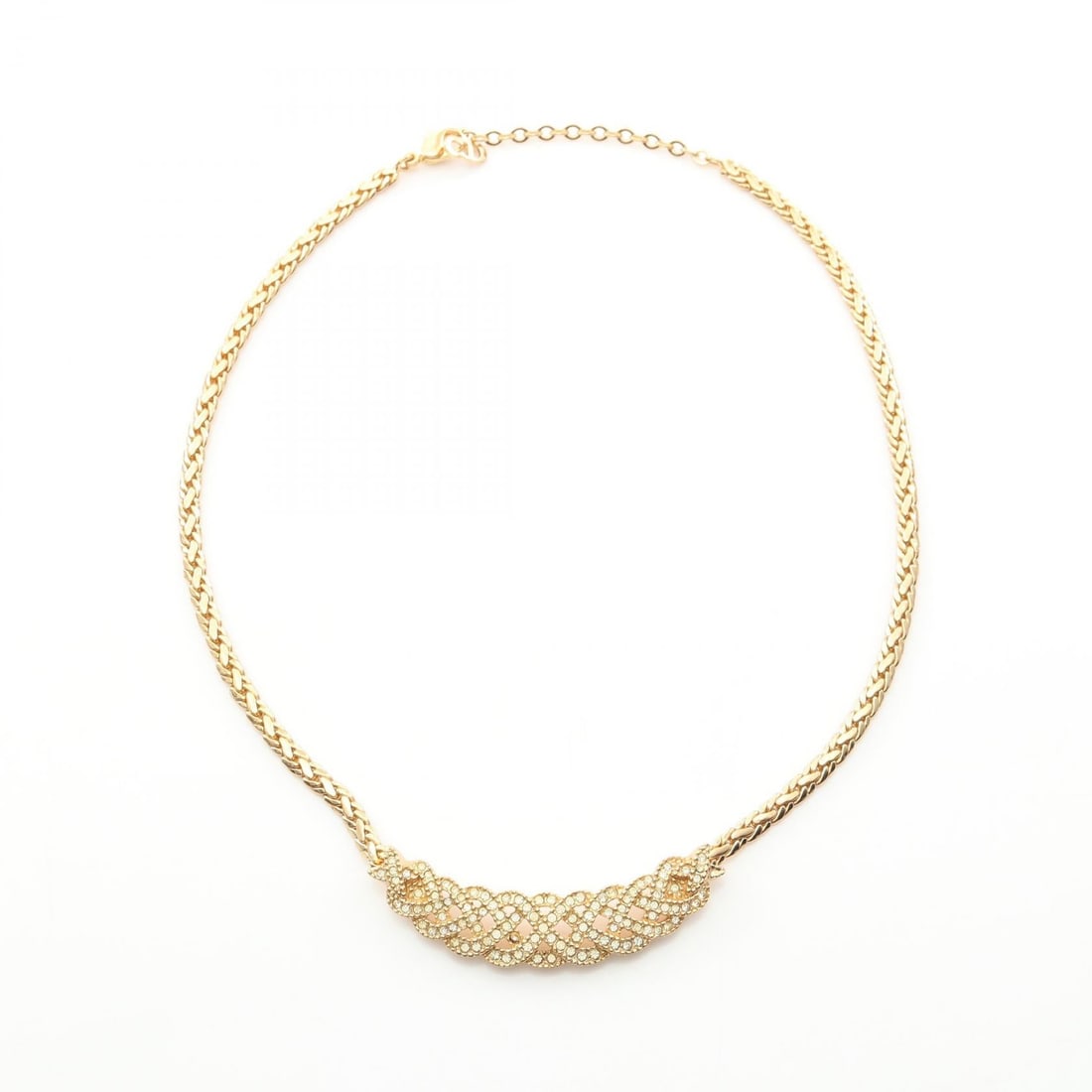 Dior Gold Rhinestone Necklace - 3