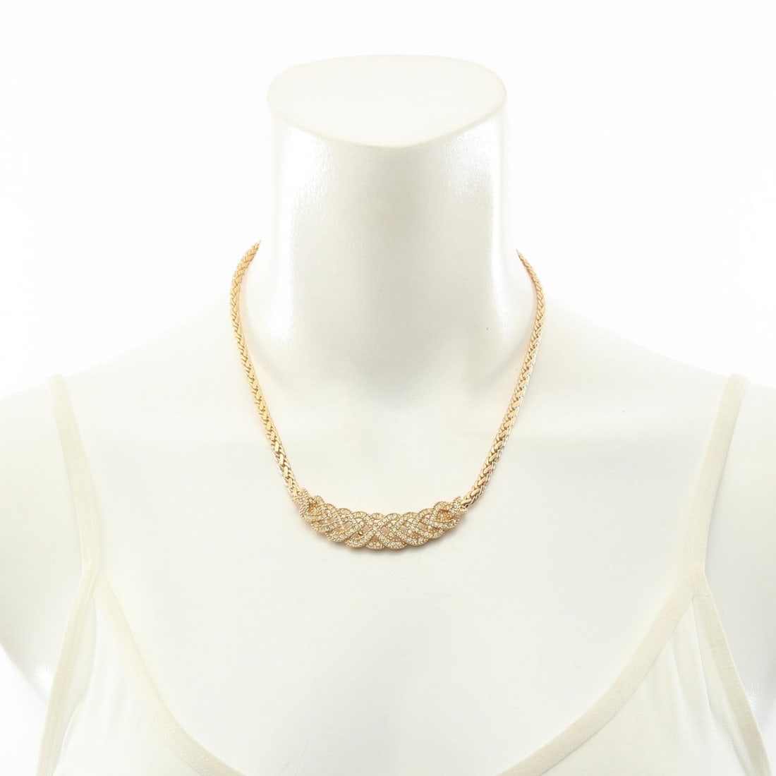 Dior Gold Rhinestone Necklace - 6