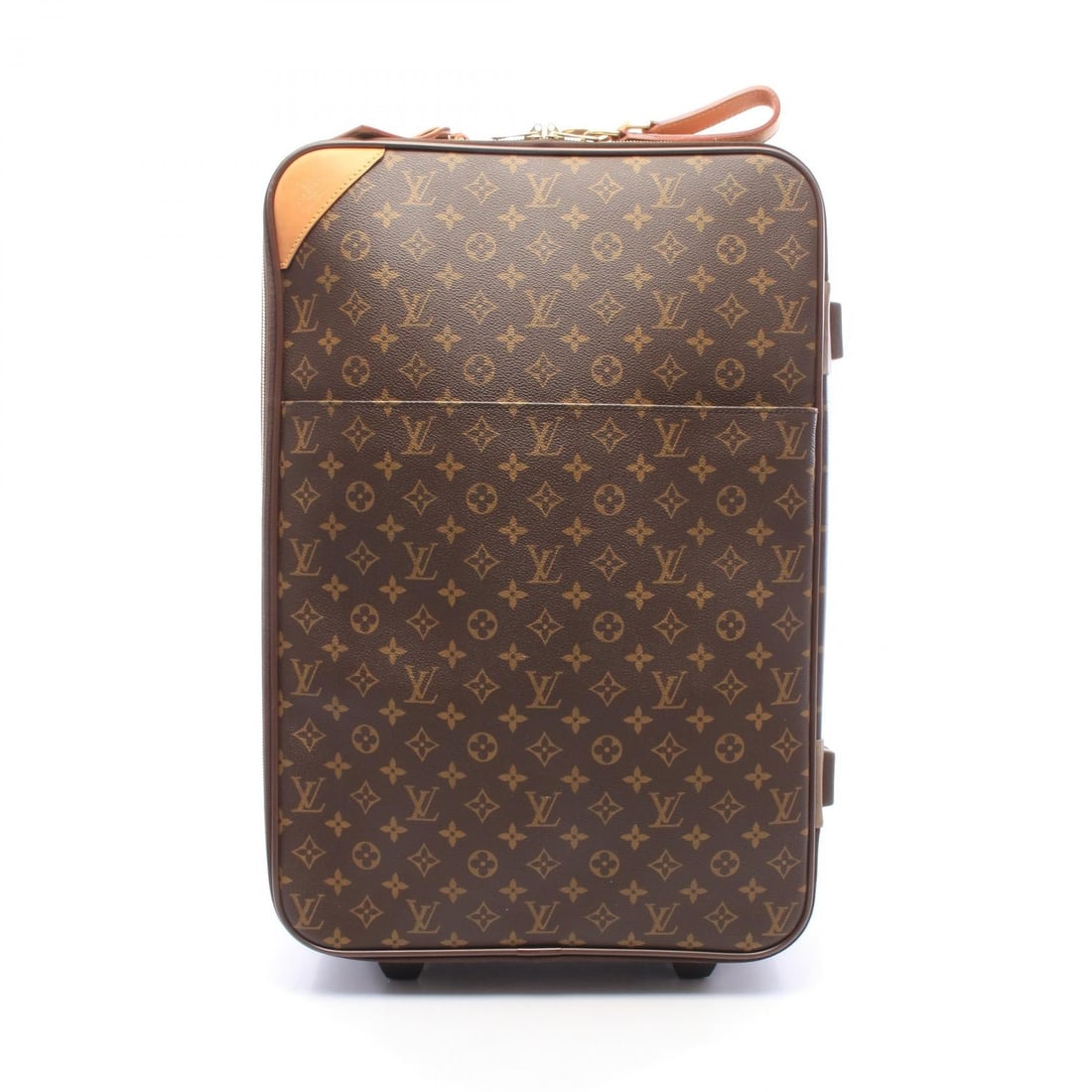 LV Pegas 55 Monogram: Brown Pegas 55 travel bag suitcase in Monogram PVC coated canvas and leather. Model M23294. Includes key, padlock, and name tag. 36 x 53 x 19 cm.