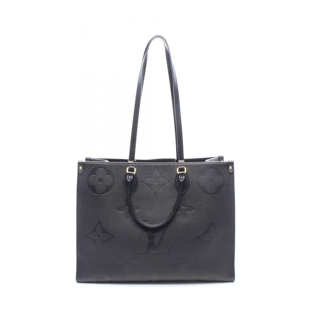 LV OnTheGo GM Empreinte Black: Black On the Go GM shoulder tote bag in Monogram Empreinte leather. No accessories. 40 x 32 x 16 cm. Handle 37 cm. Shoulder 70 cm.