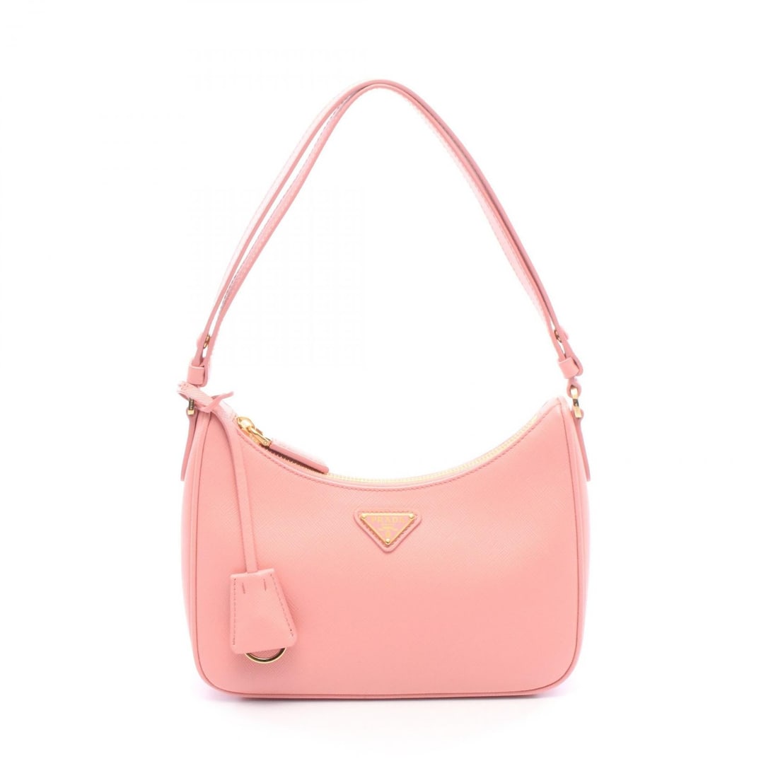 Prada Saffiano Lux Shoulder Pink: Pink SAFFIANO LUX Triangle Logo shoulder handbag in Saffiano leather. Includes storage bag. 22 x 12 x 5.5 cm. Shoulder 42-78 cm.