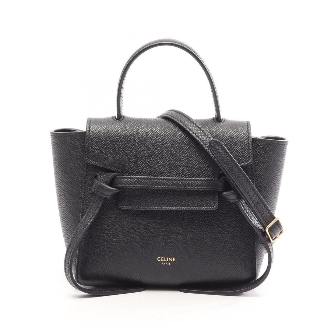 Celine Pico Belt Bag Black: Black PICO BELT BAG 2-way handbag in leather. Includes shoulder strap. 15 x 14 x 8 cm. Handle 18 cm. Shoulder 94-118 cm.
