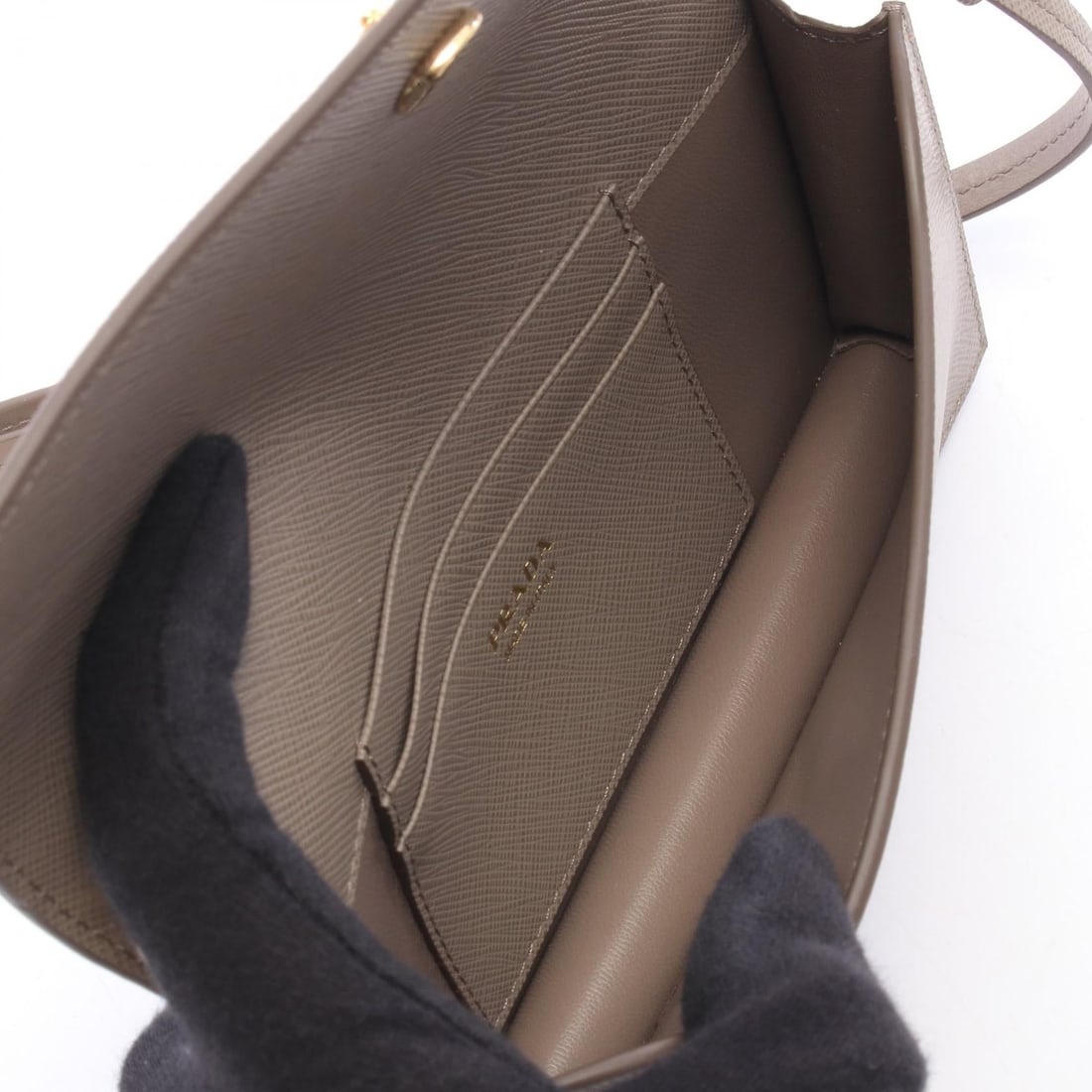 Prada Saffiano Triangle Beige - 3
