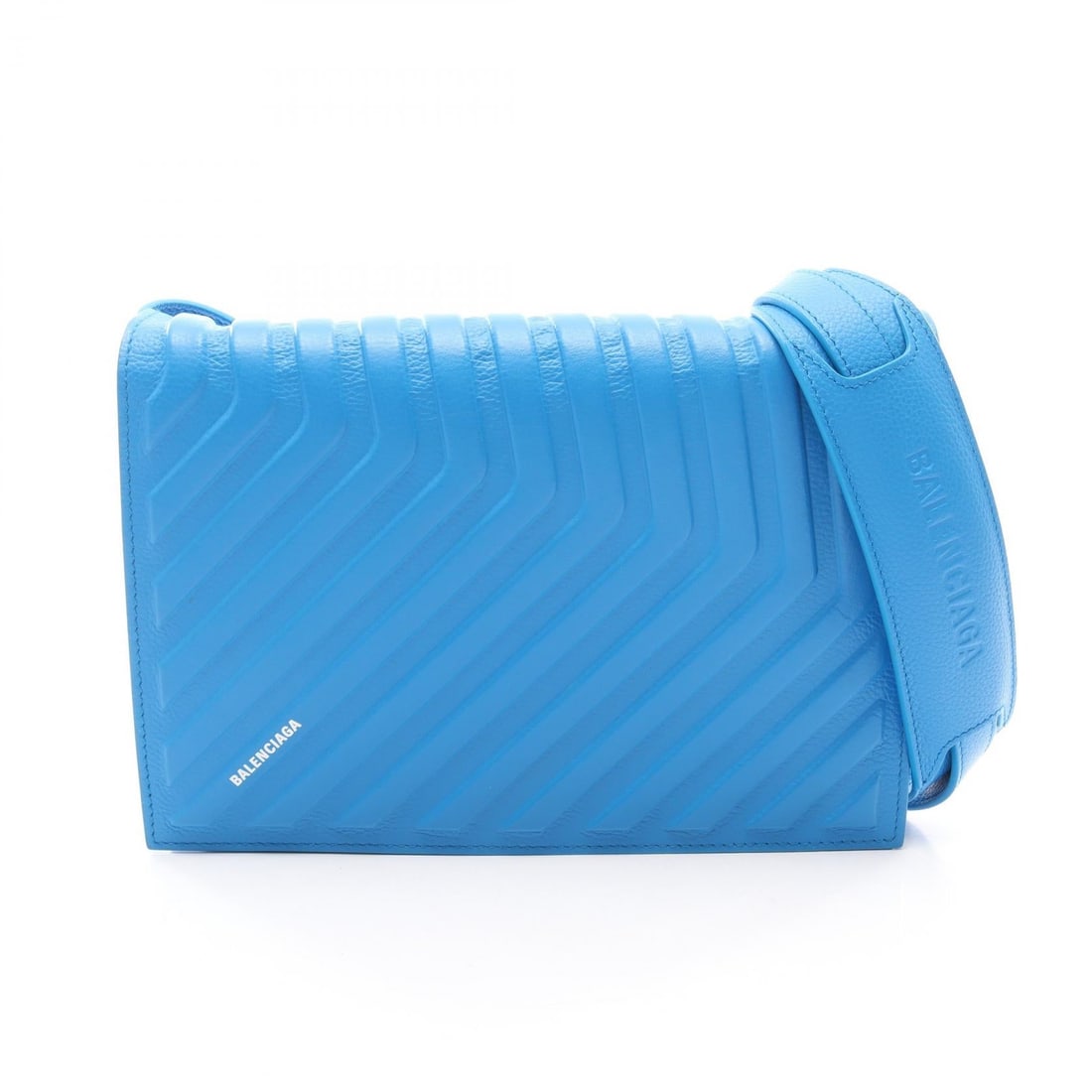 Balenciaga Car Flap Shoulder Blue: Blue CAR FLAP BAG shoulder bag in leather. Model 679465. No accessories. 25 x 17 x 5 cm. Shoulder 43-118 cm.