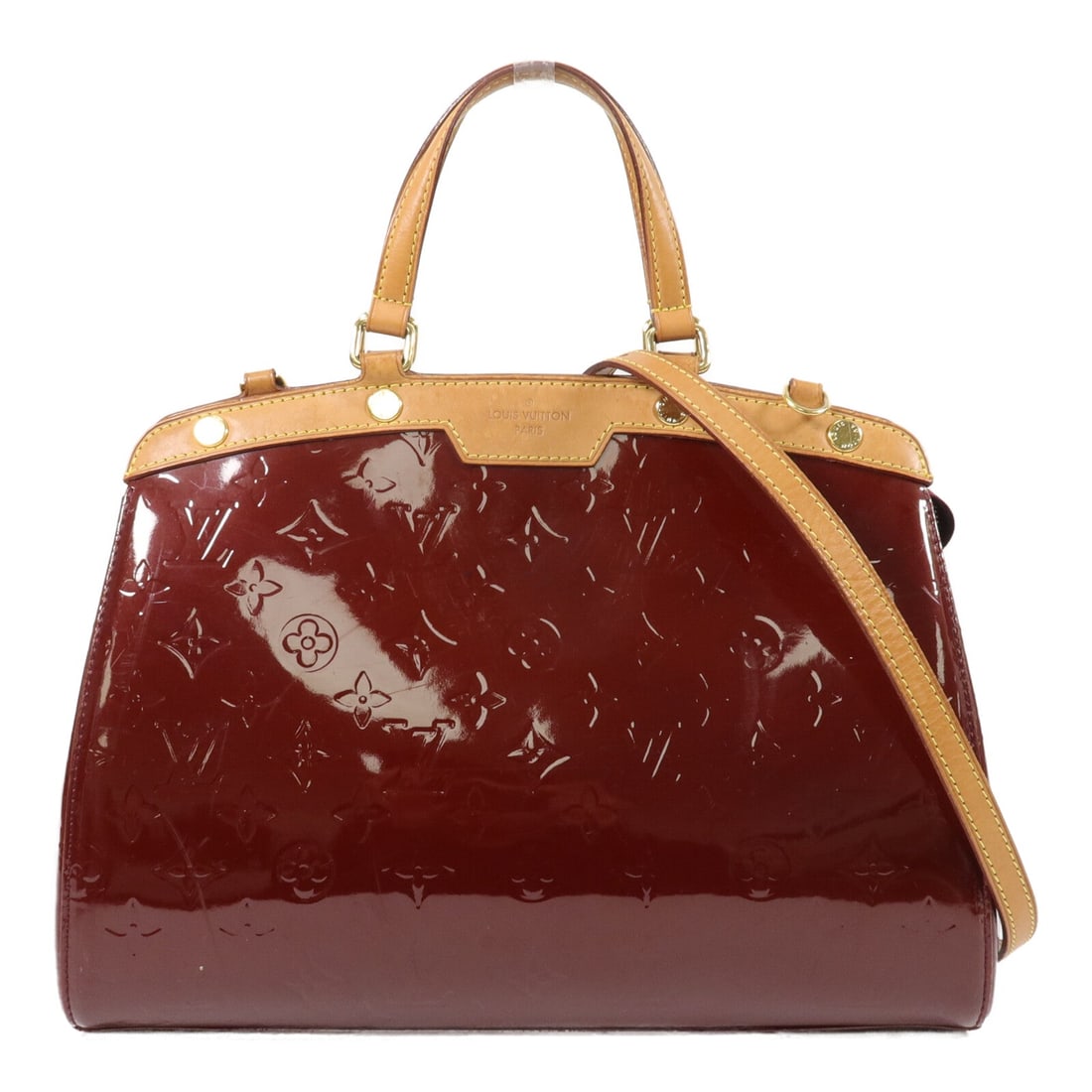 LV GHW Brea MM 2Way Red: Red Brea MM 2 Way shoulder bag in calfskin with GHW. Model M91798. Includes storage bag and shoulder strap. 33 x 24 x 12.5 cm. Handle 29 cm. Shoulder 81 cm.