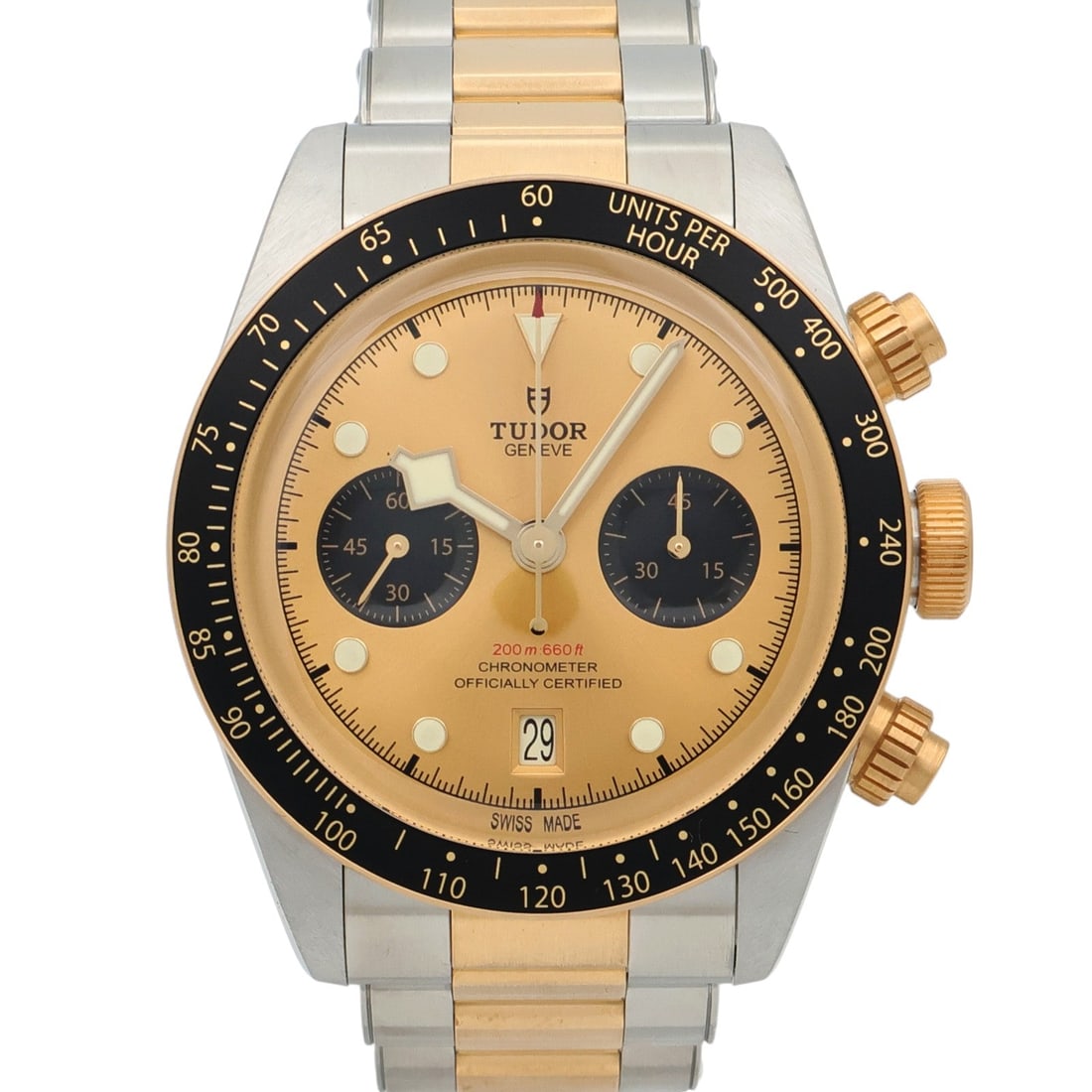 Tudor Black Bay 79363N-0007 Auto Watch: Automatic watch in black. Stainless steel and K18 yellow gold. Includes storage box and guarantee. Model 79363N-0007 (2026). Case 41mm; max wrist 19cm; band 18-20mm.