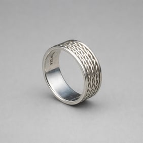 Sterling Silver Braided Band Ring, 5.8 Grams, Size 11