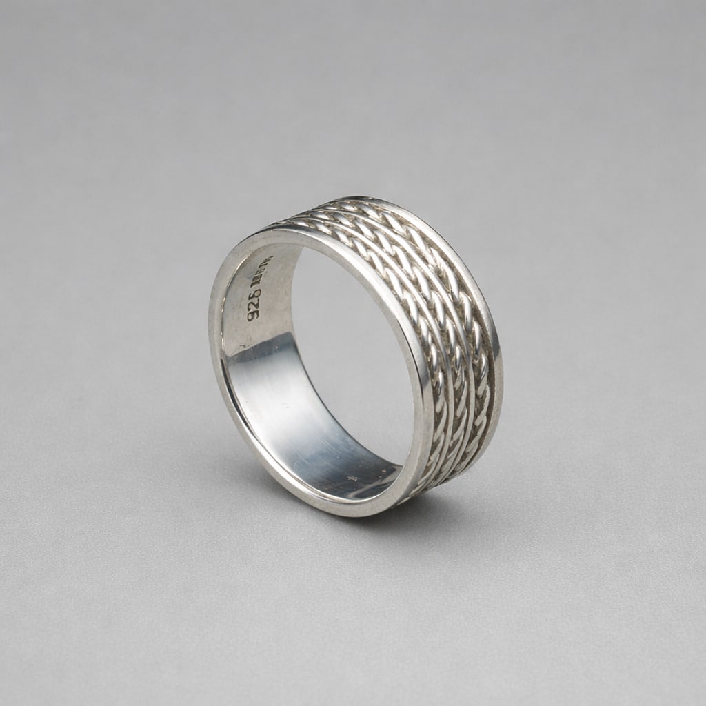 Sterling Silver Braided Band Ring, 5.8 Grams, Size 11 (1 of 7)