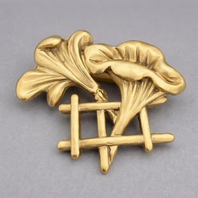 MFA Museum Style Iris Brooch, Sculptural Modernist Design